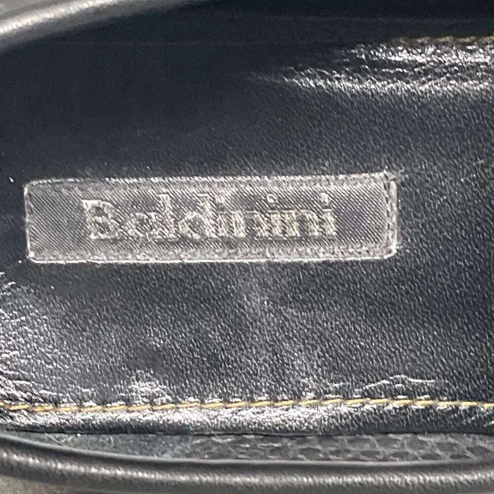 Baldinini Men 10 Loafers Black Perforated Leather Laser Cut Italy Luxury Slip-on